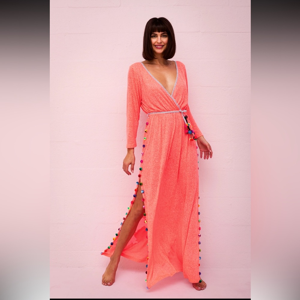 SANTORINI MAXI DRESS BY PITUSA - Watermelon Pink Petite